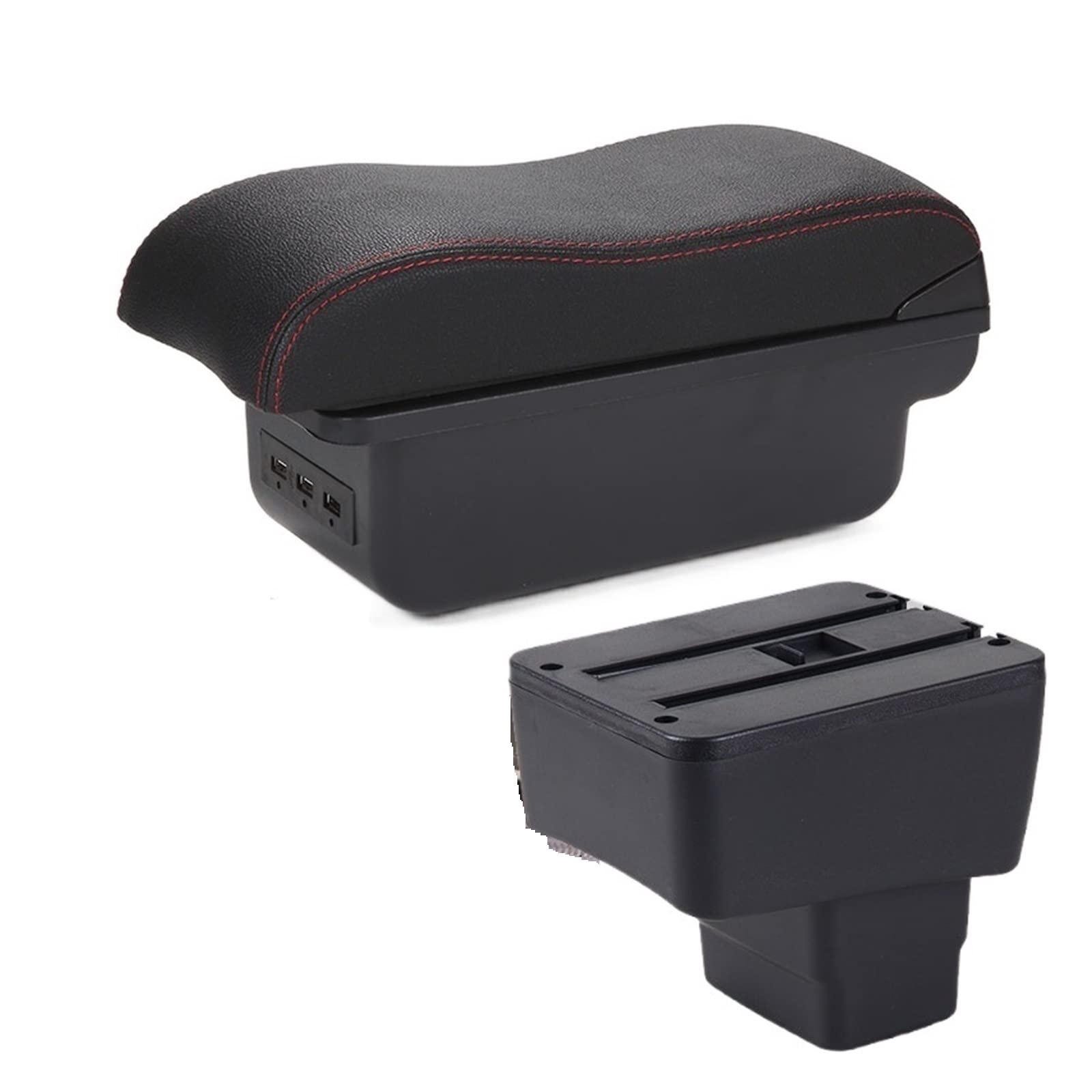 Mittelkonsole Für Mazda Für CX-3 2014 2015 2016 2017 2018 2019 Lagerung Des Automobilbehälters(B1 Black red 3USB) von CFUNMNVBVZ