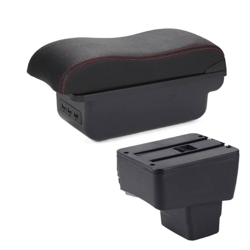 Mittelkonsole Für Mazda Für CX-3 2014 2015 2016 2017 2018 2019 Lagerung Des Automobilbehälters(B1 Black red 3USB) von CFUNMNVBVZ