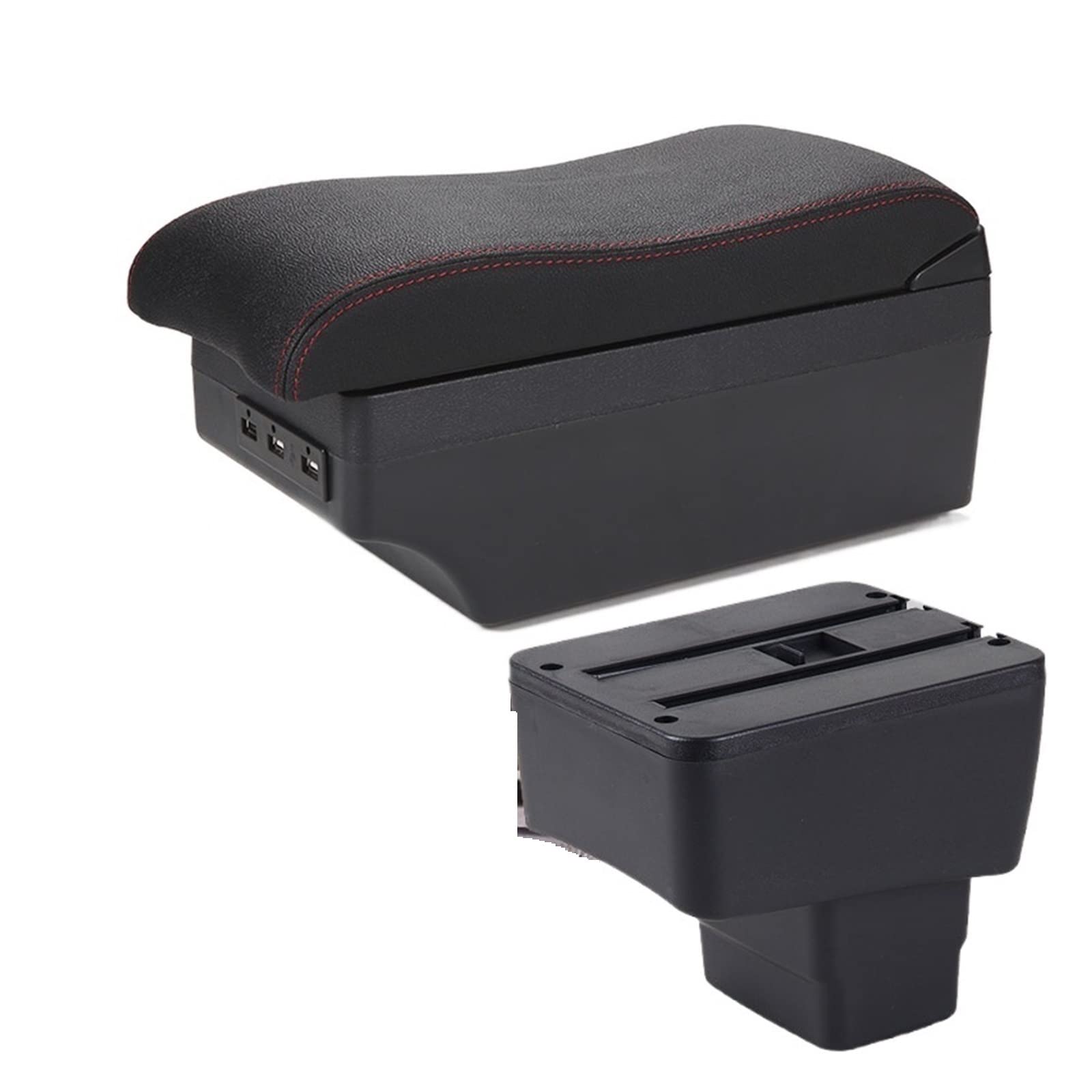 Mittelkonsole Für Mazda Für CX-3 2014 2015 2016 2017 2018 2019 Zubehör Für Auto-Reservoir-Modifikation(A1 Black red 7USB) von CFUNMNVBVZ