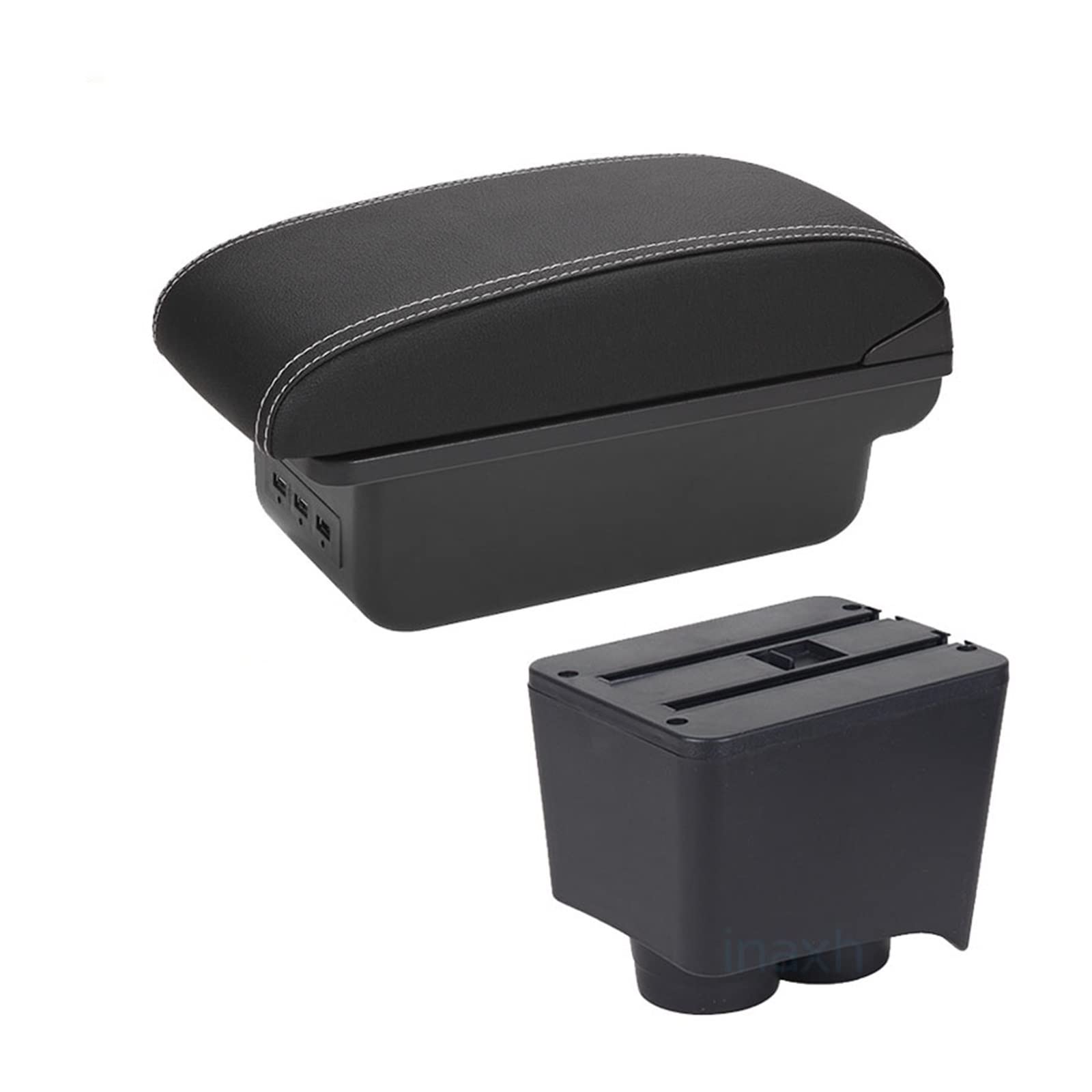Mittelkonsole Für POLO Für 9N 3 2002 2003 2004 2006 2007 2008 2009 Modifizierte Armlehnenbox(Black white 3USB) von CFUNMNVBVZ