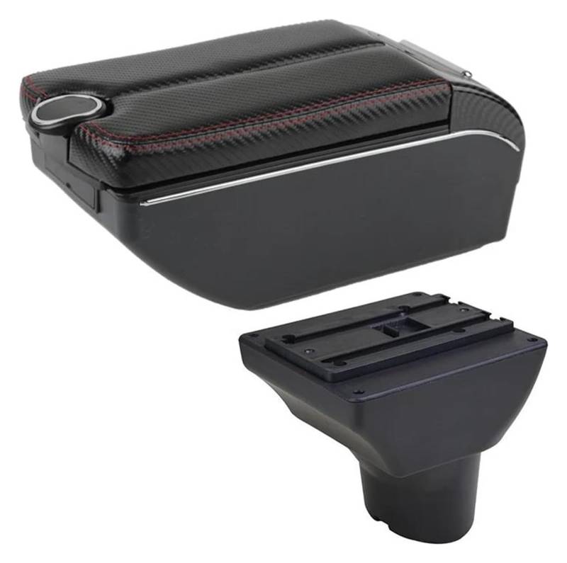 Mittelkonsole Für Seat Für Ibiza 6j Für Ibiza 6L Armlehnenbox Zentralspeicher Inhalt Aufbewahrungsbox Schnittstelle Levier Schaltknaufabdeckung(D Red Line 7 Usb) von CFUNMNVBVZ