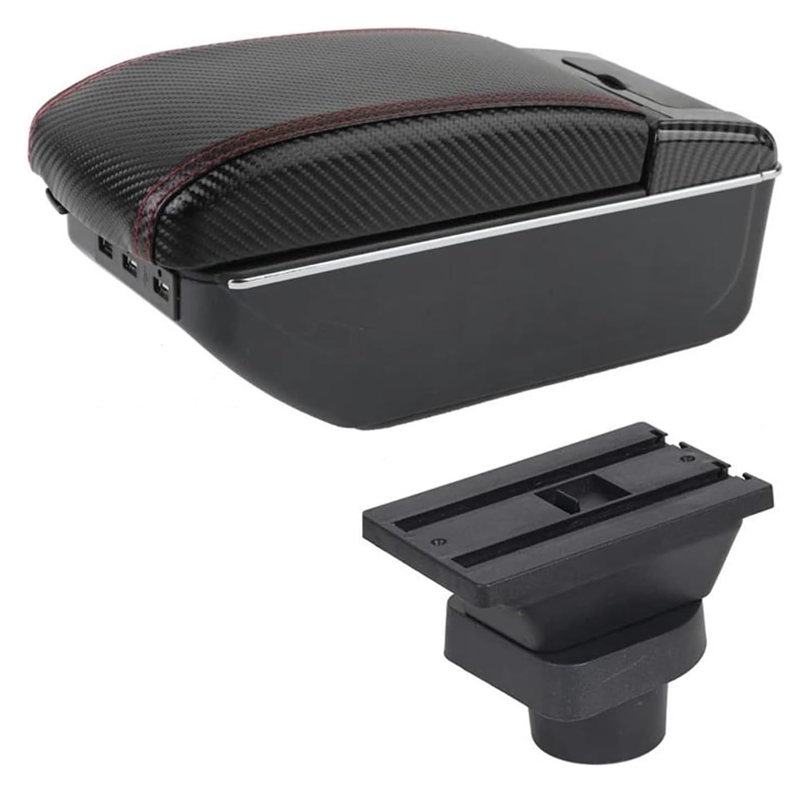Mittelkonsole Für Spark 2011-2017 Auto Armlehne Stroage Box Innen Teile Center Console Armlehne Center Arm Rest Konsole(B Red line 7 USB) von CFUNMNVBVZ