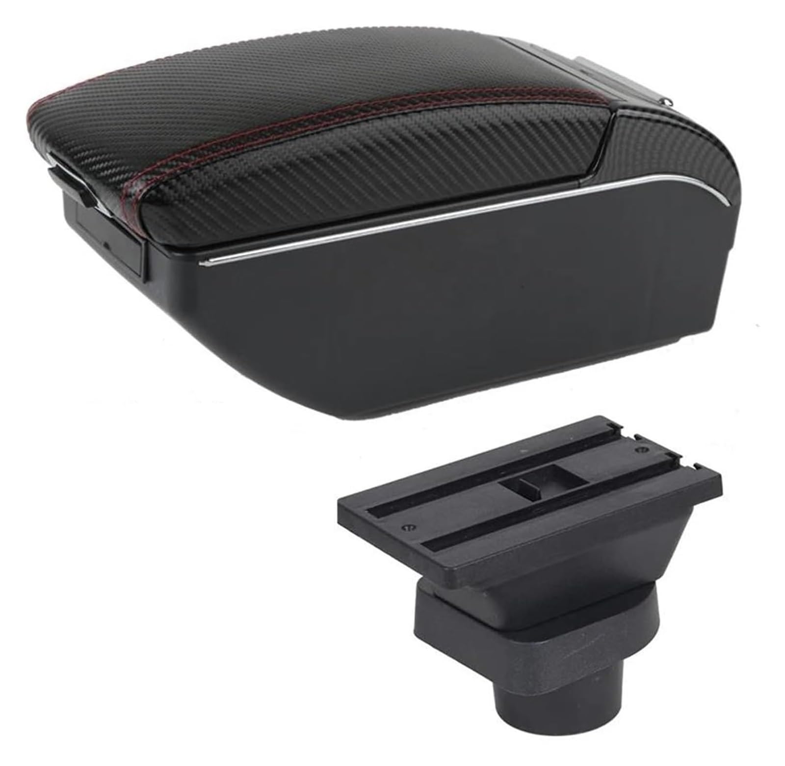 Mittelkonsole Für Spark 2011-2017 Auto Armlehne Stroage Box Innen Teile Center Console Armlehne Center Arm Rest Konsole(C Red line 7 USB) von CFUNMNVBVZ
