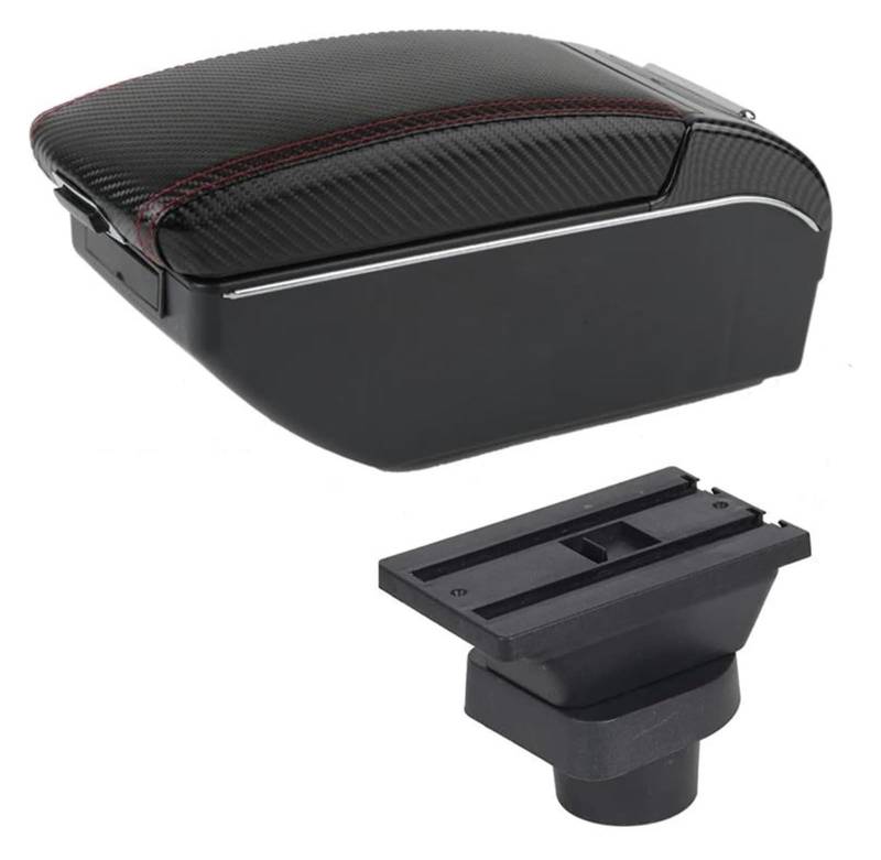 Mittelkonsole Für Spark 2011-2017 Auto Armlehne Stroage Box Innen Teile Center Console Armlehne Center Arm Rest Konsole(C Red line 7 USB) von CFUNMNVBVZ