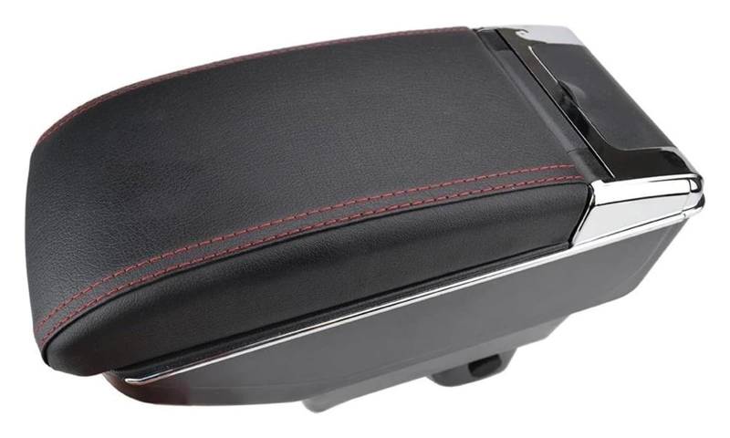 Mittelkonsole Für Suz&uki Für Swift 2005-2020 Aufbewahrungsbox Mittelkonsole Leder Dual Layer Armlehne Für Rest Tray Mittelarmlehne Konsole(Red Thread) von CFUNMNVBVZ