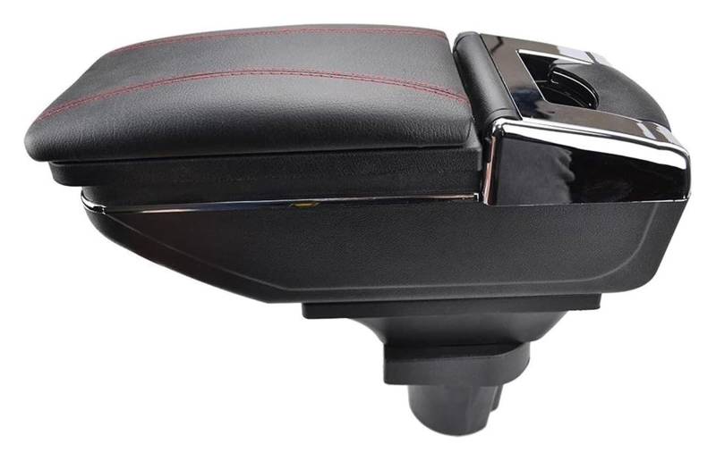 Mittelkonsole Für T&oyota Für Yaris Für Vitz 2006-2011 Armlehne Für Rest Drehbare Center Console Storage Box Center Arm Rest Console(Red Thread) von CFUNMNVBVZ