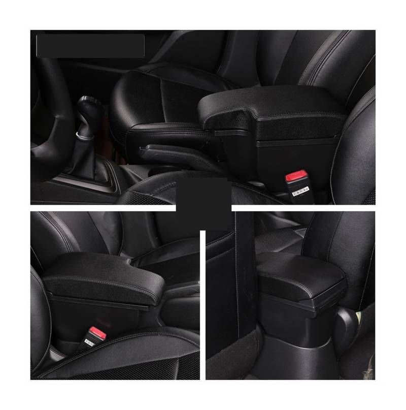 Mittelkonsole Für T&oyota Hilux Modified Interior Car Armrest Storage Kann Das Teleskop-Cup-Rahmen-Zubehör Drehen(A3 Leather 3USB) von CFUNMNVBVZ