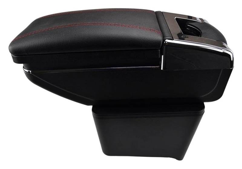 Mittelkonsole Für VW Für Polo Mk4 2002-2009 Mittelkonsole Armlehnenbox Nachrüstteile Halter Dekoration Mittelarmlehne Konsole(Red Thread) von CFUNMNVBVZ