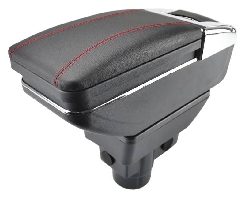 Mittelkonsole Für Vauxhall Für Corsa 2006-2014 Aufbewahrungsbox Drehbare Armlehne Autodekoration Mittelarmlehne Konsole(Red Thread) von CFUNMNVBVZ