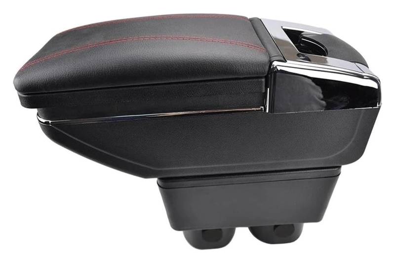 Mittelkonsole Für Versa Für Tiida Für Latio 2007-2011 Center Center Console Storage Box Für Rest Drehbare Armlehne(Red Thread) von CFUNMNVBVZ
