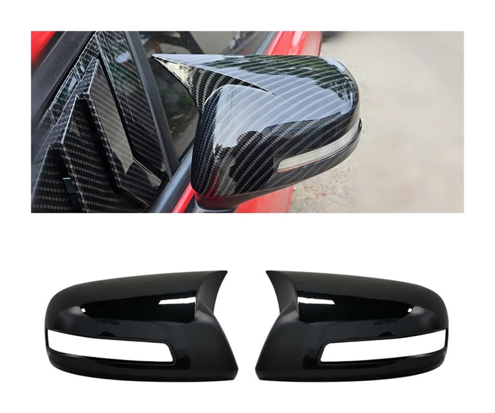 Spiegelkappen Gehäuse Für CIVIC 2012 2013 2014 Auto Rückspiegel Seitenspiegel Abdeckung Flügelkappe Außenaufkleber Rückansicht Fallverkleidung Gehäuse(With Black) von CFUNMNVBVZ