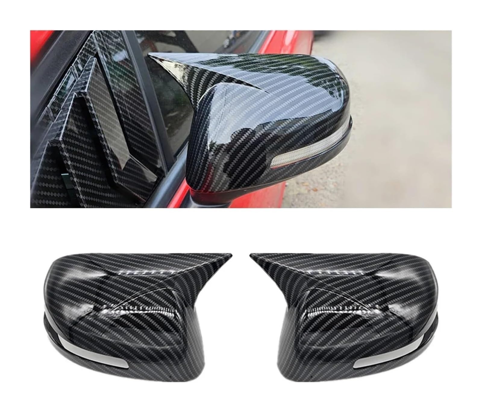 Spiegelkappen Gehäuse Für CIVIC 2012 2013 2014 Auto Rückspiegel Seitenspiegel Abdeckung Flügelkappe Außenaufkleber Rückansicht Fallverkleidung Gehäuse(With Carbon) von CFUNMNVBVZ