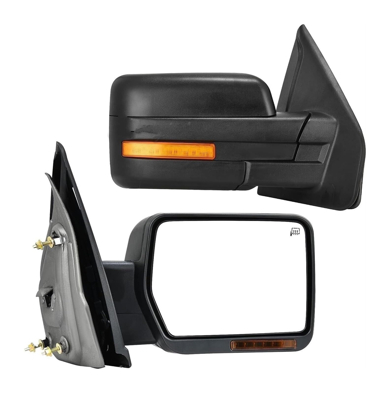 Spiegelkappen Gehäuse Für F150 2007-2014 Pickup Truck Mit Links- Und Rechtsseitiger Leistungsgeregelter Beheizter Blinkergehäuse-Abschleppverstellung Spiegelbaugruppe(Schwarz) von CFUNMNVBVZ