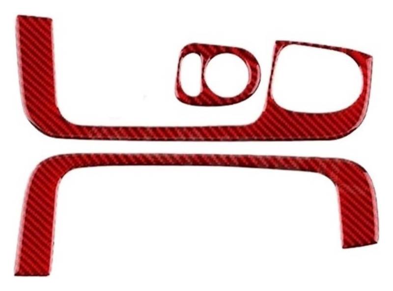 Zentrale Steuerung Panel Abdeckung Trim Für F&iat 500 2008-2023 Autofensterheberschalter Rahmenabdeckung Dekoration Innenverkleidung(Red Carbon,Left-driving) von CFUNMNVBVZ