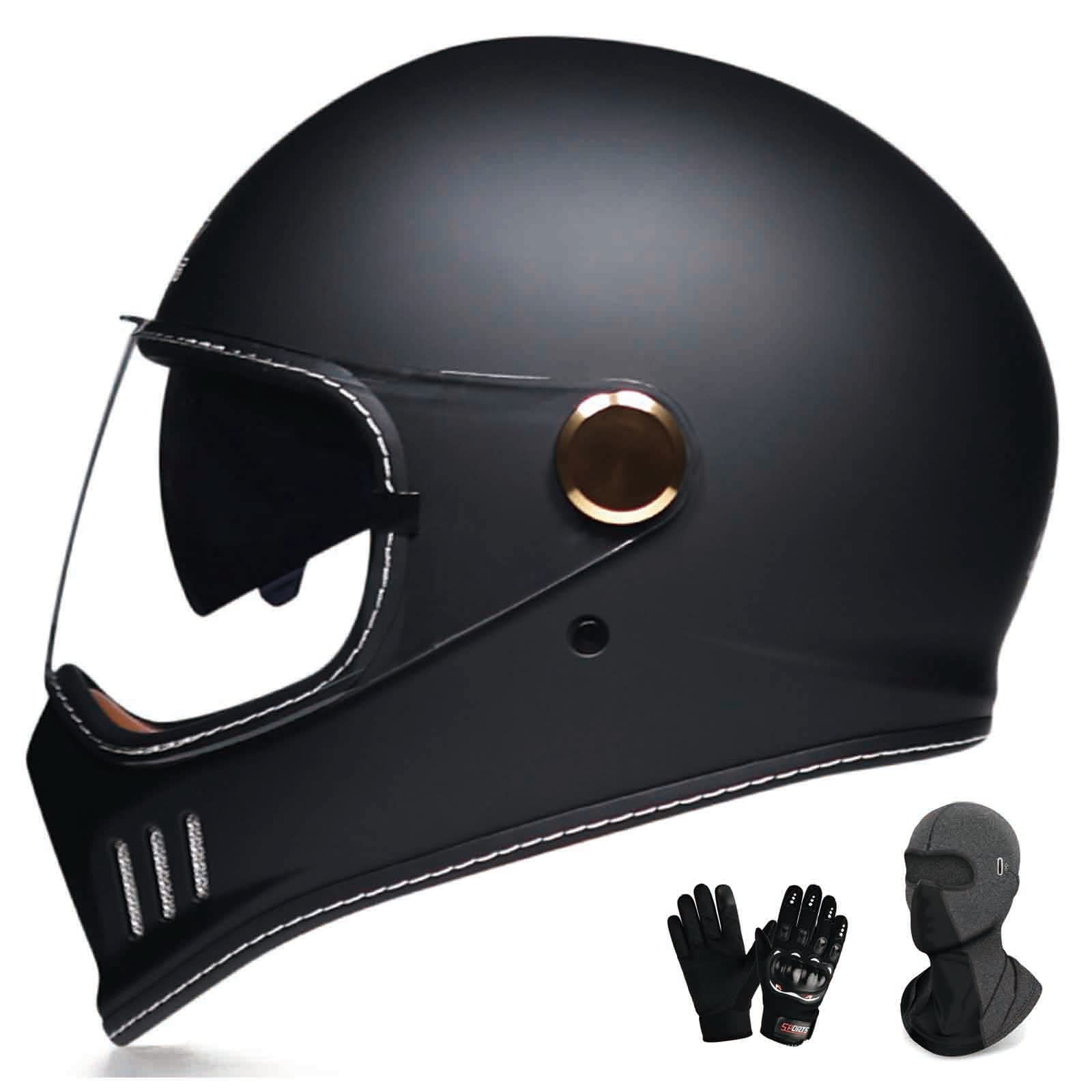 Integral-Motorradhelme, Motorradhelm für Erwachsene, Moped-Jet-Helm, Retro-Helm, Straßenrennhelm mit Antibeschlag-Visier und Gesichtsschutz + Handschuhen, geeignet für Motorräder, Elektrorol Integral-Motorradhelme, Motorradhelm für Erwachsene, Moped-Jet-Helm, Retro-Helm, Straßenrennhelm mit Antibeschlag-Visier und Gesichtsschutz + Handschuhen, geeignet für Motorräder, Elektrorol von CFZWJ