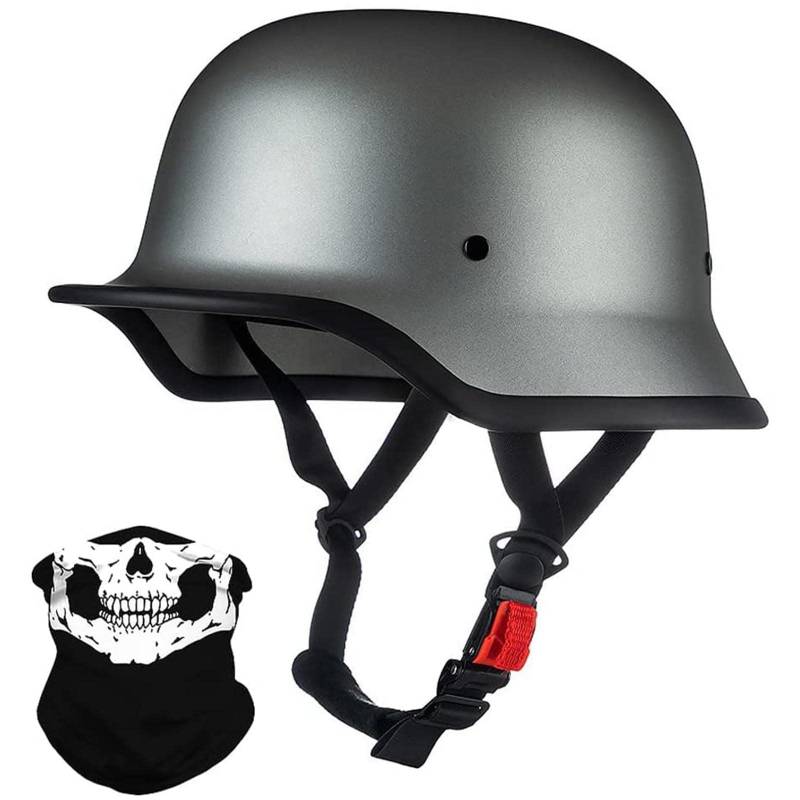 Offener Motorradhelm, 3/4 Retro-Helm, Roller, Moped, Jet-Helm mit Verstellbarer Schnellverschluss-Schnalle, geeignet für Elektrofahrzeuge, Roller, Motorräder, ECE-Zulassung von CFZWJ