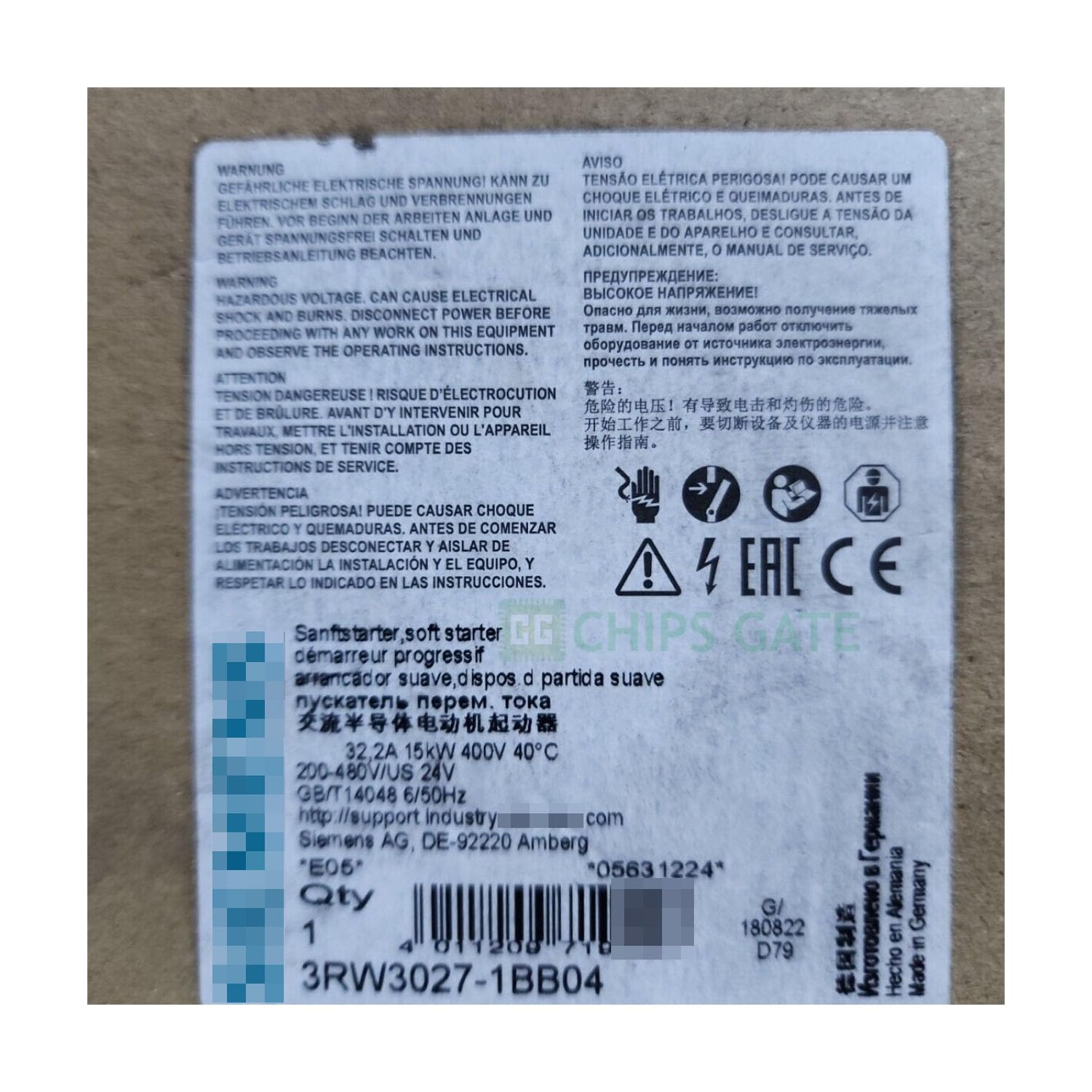 One New in Sealed Box 3RW3027-1BB04 Expedited Shipping 3RW3 027-1BB04 von CG CHIPS GATE
