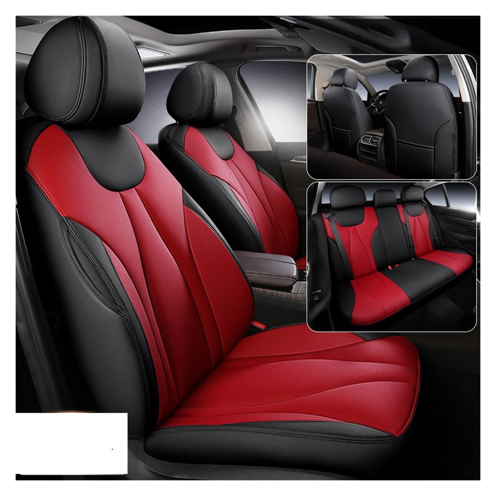 Auto-Sitzbezüge Für Benz W211 W205 W204 W212 Cla Ml W164 W176 Für Gla Für Gle Für CLS Für Glc Für Glb w202 W203 Für GLs Auto Sitz Abdeckung Autositzbezüge(5Pcs-Black Red) von CGBWMB
