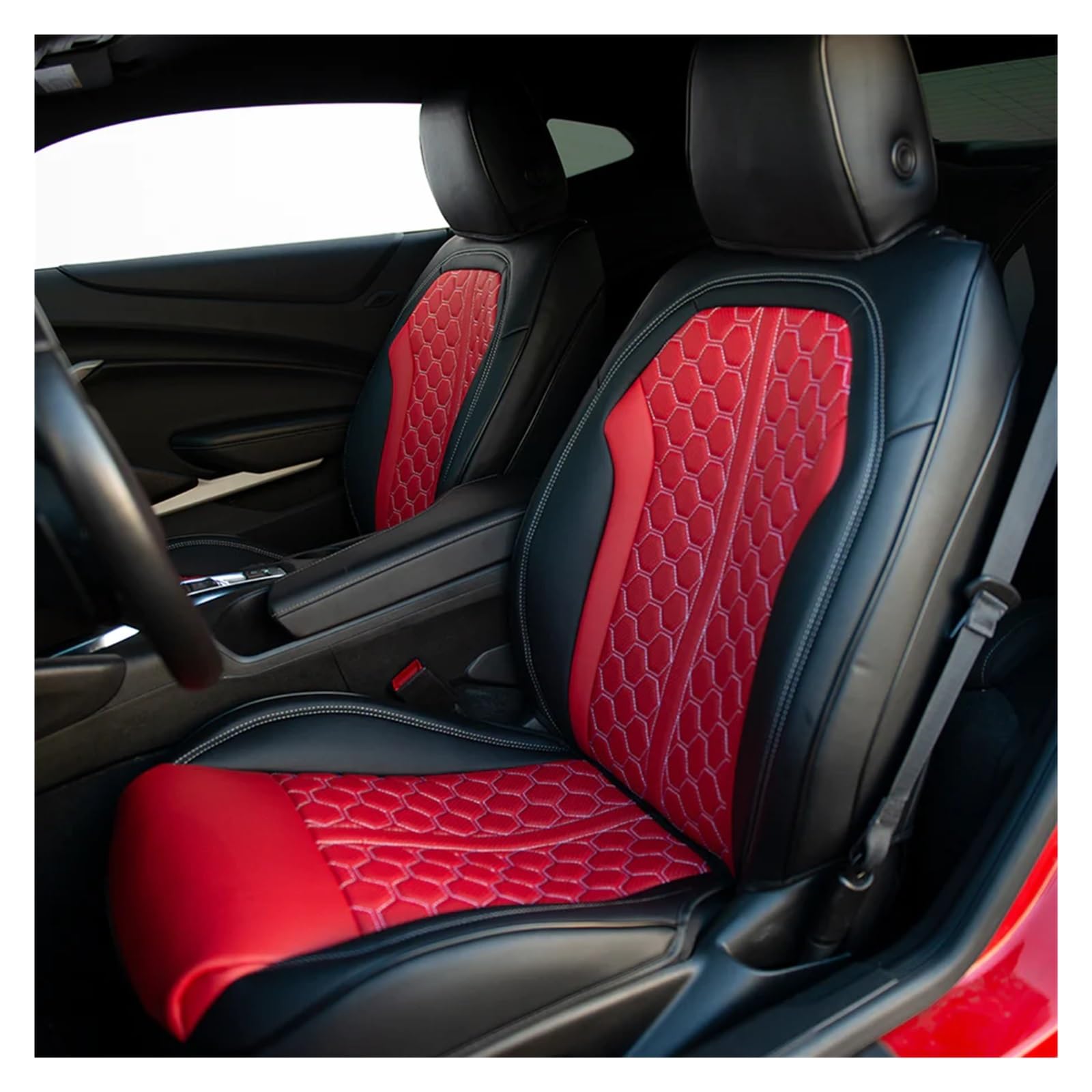 Auto-Sitzbezüge Für Chevrolet Für Camaro Für 2010-2015 5. Für Camaro Für Coupe Und 2016-2024 6. Für Camaro Autositzbezug Komplettset Leder Autositzbezüge(Color16) von CGBWMB
