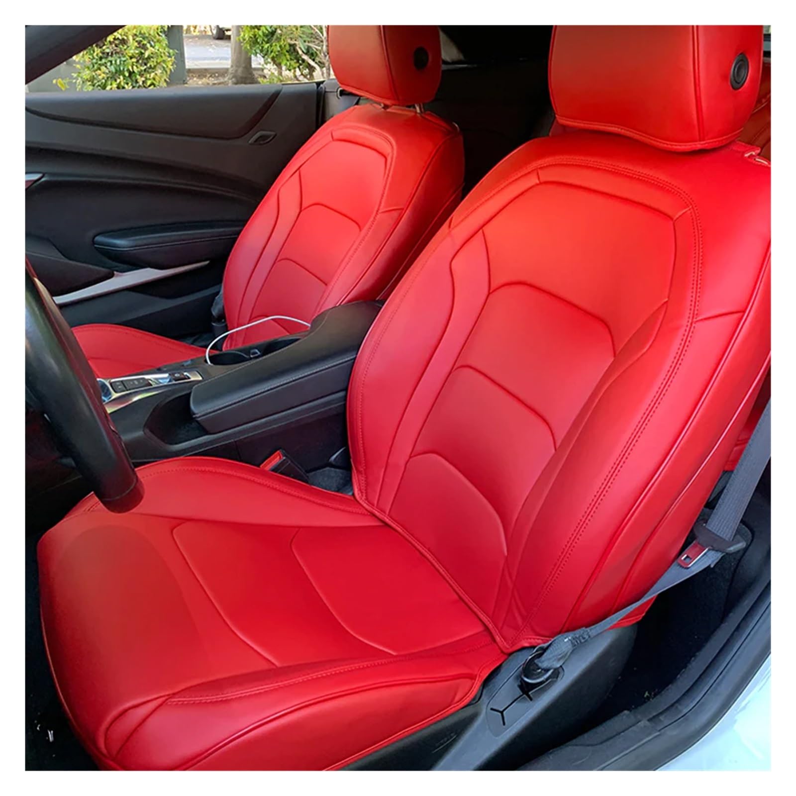 Auto-Sitzbezüge Für Chevrolet Für Camaro Für 2010-2015 5. Für Camaro Für Coupe Und 2016-2024 6. Für Camaro Autositzbezug Komplettset Leder Autositzbezüge(Color3) von CGBWMB