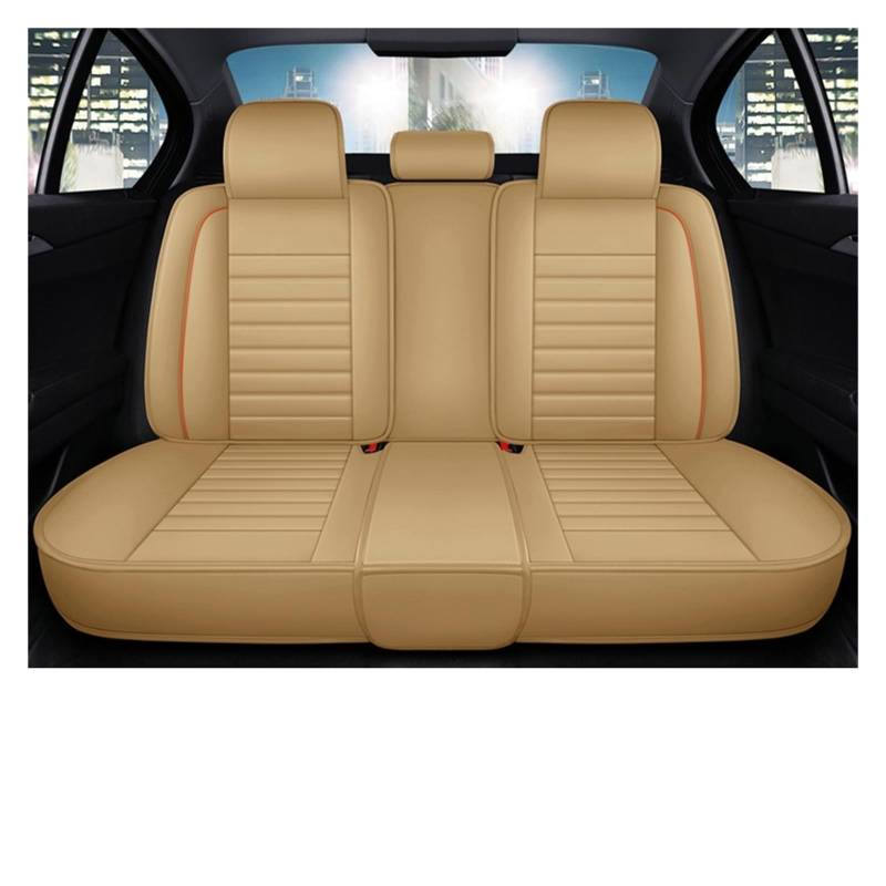 Auto-Sitzbezüge Für Chevrolet Für Onix Für Aveo T250 T300 Für Lacetti Für Niva Für Lanos Für Cobalt Für Cruze Auto Sitz Abdeckung Leder Autositzbezüge(Rear Seats-Beige) von CGBWMB