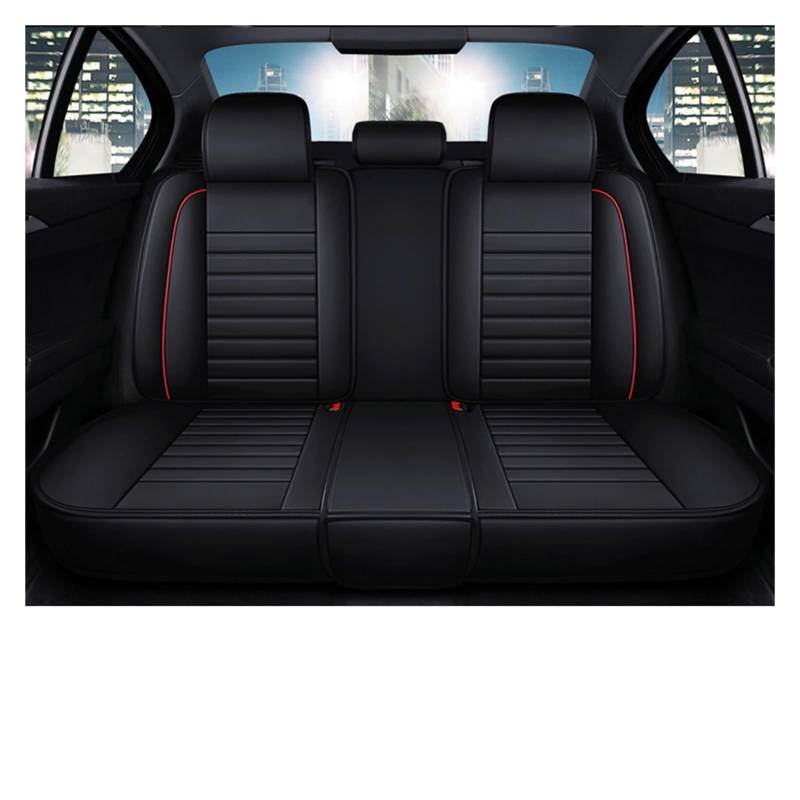 Auto-Sitzbezüge Für Chevrolet Für Onix Für Aveo T250 T300 Für Lacetti Für Niva Für Lanos Für Cobalt Für Cruze Auto Sitz Abdeckung Leder Autositzbezüge(Rear Seats-Black) von CGBWMB