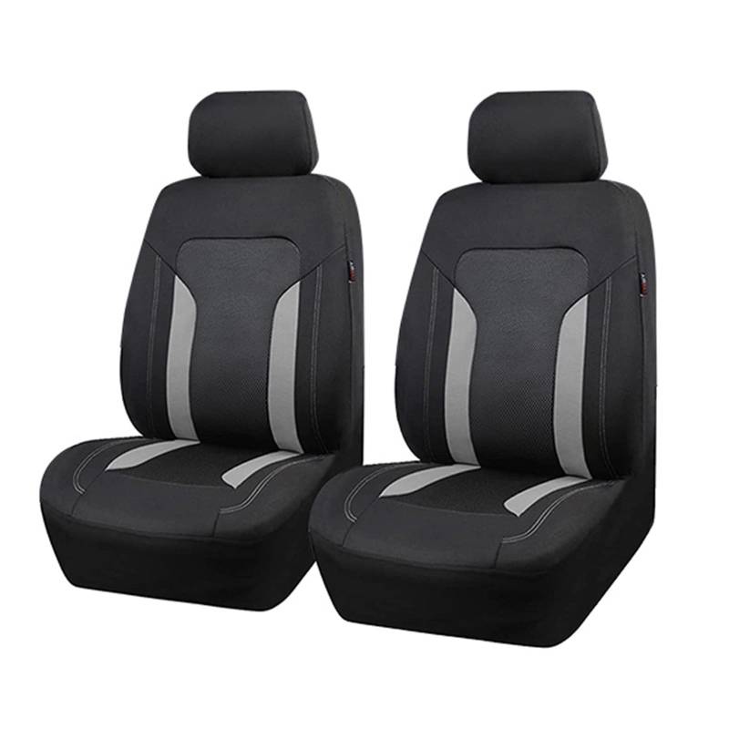 Auto-Sitzbezüge Universelle Graue Mesh-Sitzbezüge Für Autos Mit 3 Reißverschlüssen Rücksitz-Split-Airbag Kompatibel Passend Für Die Meisten Autos SUV LKW VAN Autositzbezüge(2 Front seat covers) von CGBWMB