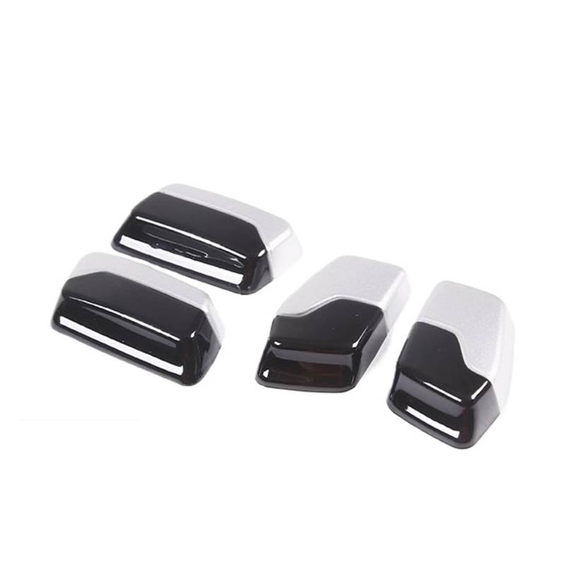 CGBWMB Auto-Innenzubehör Für 5er G60 G61 G68 2024 Autositz Einstellknopf Abdeckung Zieraufkleber Autozubehör Auto Innenverkleidung Streifen(Black Silver) von CGBWMB