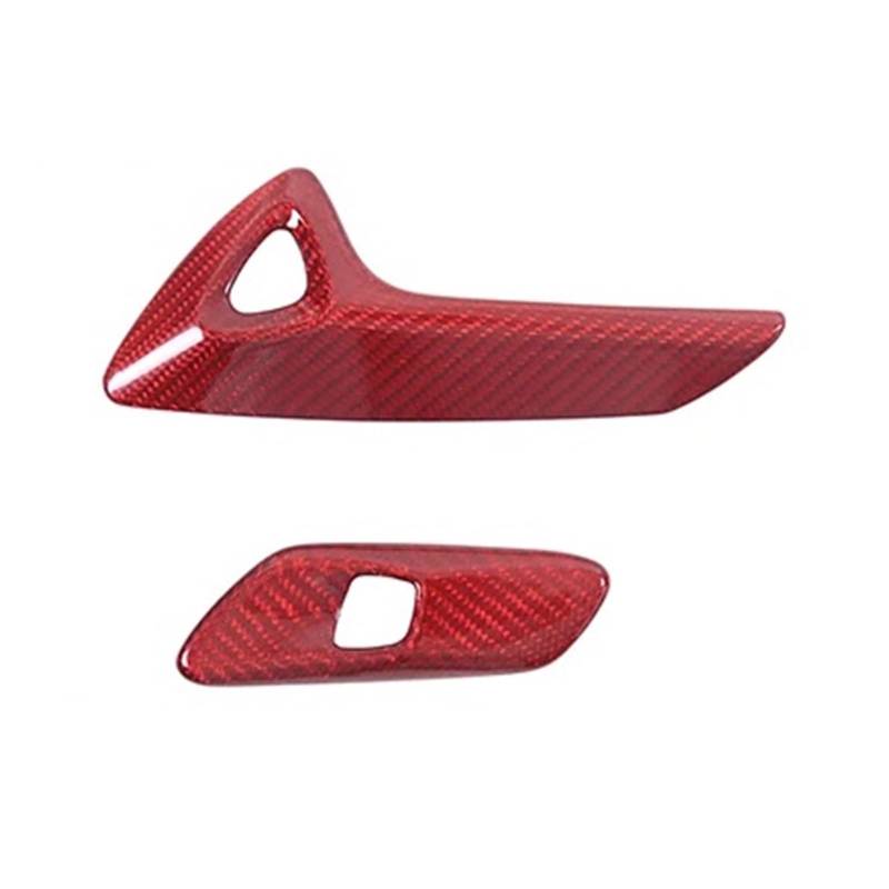 CGBWMB Auto-Innenzubehör Für Chevrolet Für Corvette C7 2014-2019 Auto Innentür Elektrische Schalter Taste Rahmen Abdeckung Trim Auto Innenverkleidung Streifen(Red Carbon) von CGBWMB