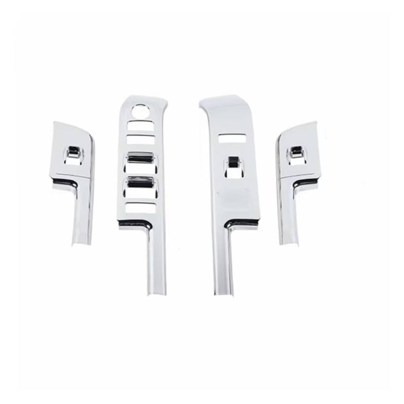 CGBWMB Auto-Innenzubehör Für Chevrolet Für Silverado 2014 2015 2016 2017 Auto Fensterheber Switch Control Panel Dekoration Abdeckung Auto Innenverkleidung Streifen(Chrome) von CGBWMB