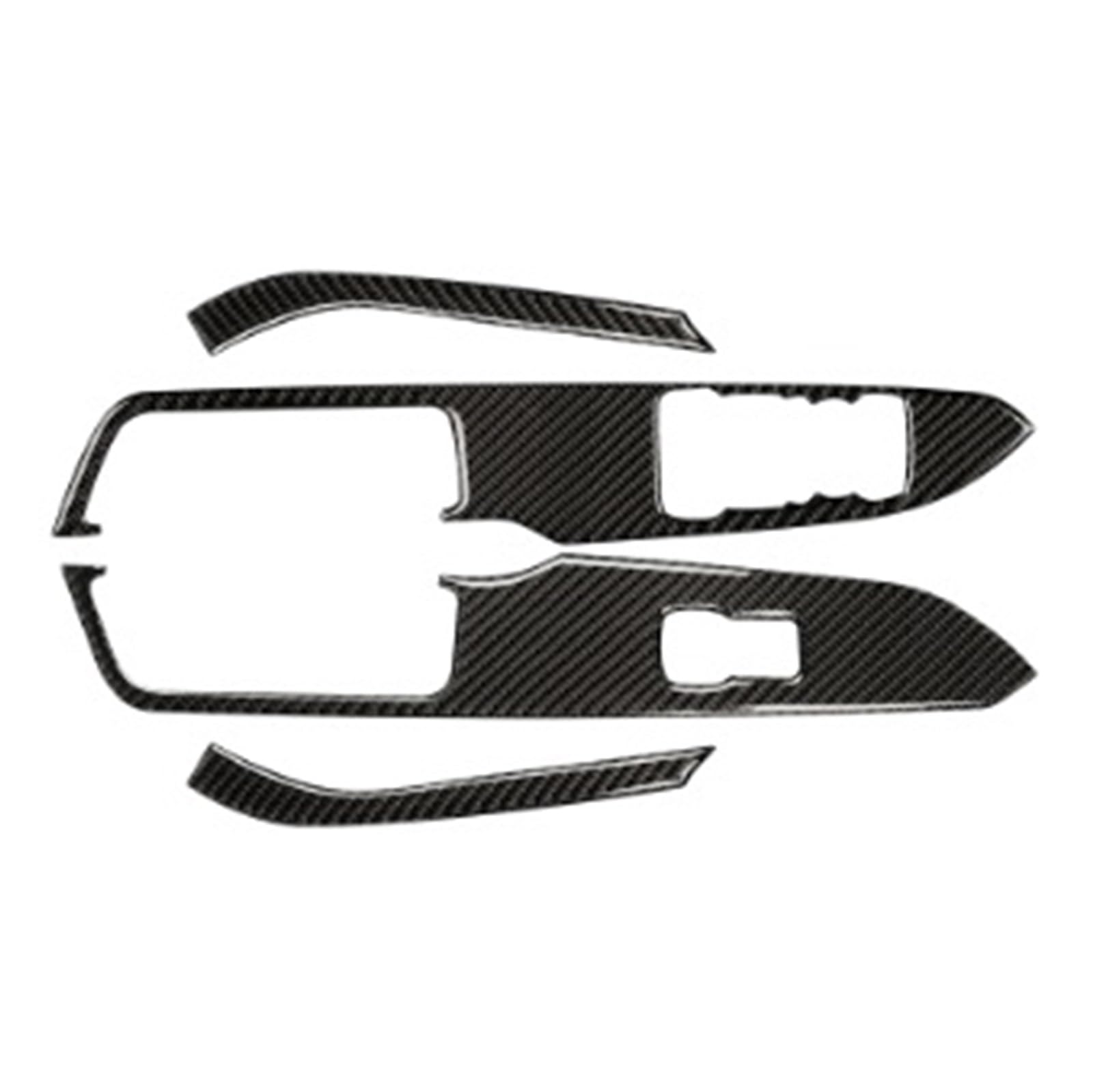 CGBWMB Auto-Innenzubehör Für Ford Für Mustang GT 2015-2021 Auto Windows Heben Schalter Bedienfeld Dekoration Abdeckung Trim Aufkleber Auto Innenverkleidung Streifen(Black(LHD)) von CGBWMB