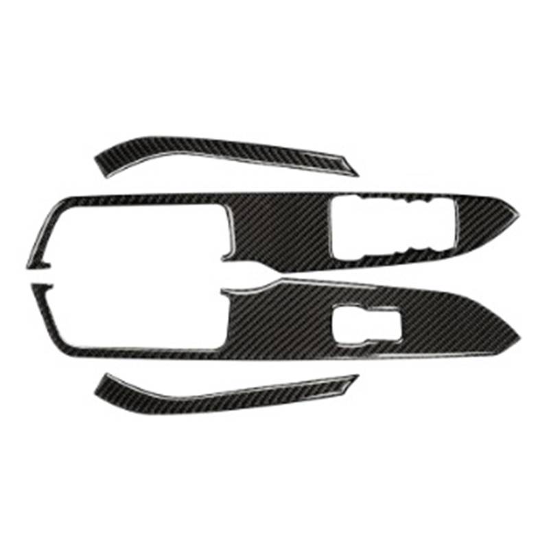 CGBWMB Auto-Innenzubehör Für Ford Für Mustang GT 2015-2021 Auto Windows Heben Schalter Bedienfeld Dekoration Abdeckung Trim Aufkleber Auto Innenverkleidung Streifen(Black(LHD)) von CGBWMB
