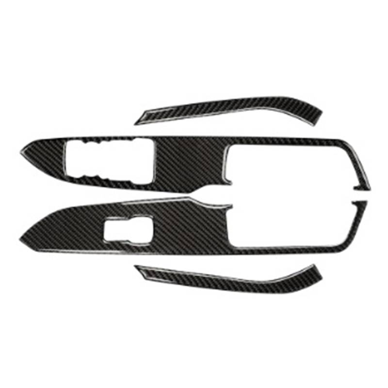 CGBWMB Auto-Innenzubehör Für Ford Für Mustang GT 2015-2021 Auto Windows Heben Schalter Bedienfeld Dekoration Abdeckung Trim Aufkleber Auto Innenverkleidung Streifen(Black(RHD)) von CGBWMB