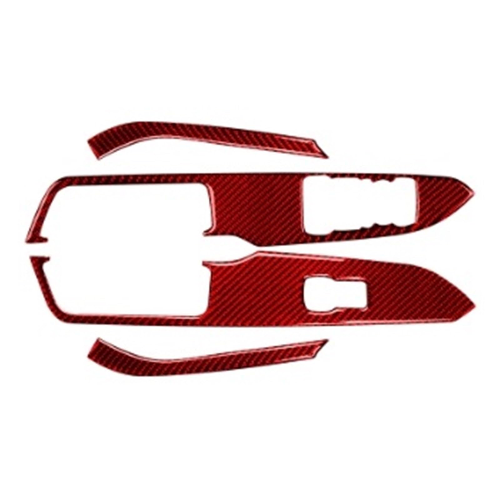 CGBWMB Auto-Innenzubehör Für Ford Für Mustang GT 2015-2021 Auto Windows Heben Schalter Bedienfeld Dekoration Abdeckung Trim Aufkleber Auto Innenverkleidung Streifen(Red(LHD)) von CGBWMB