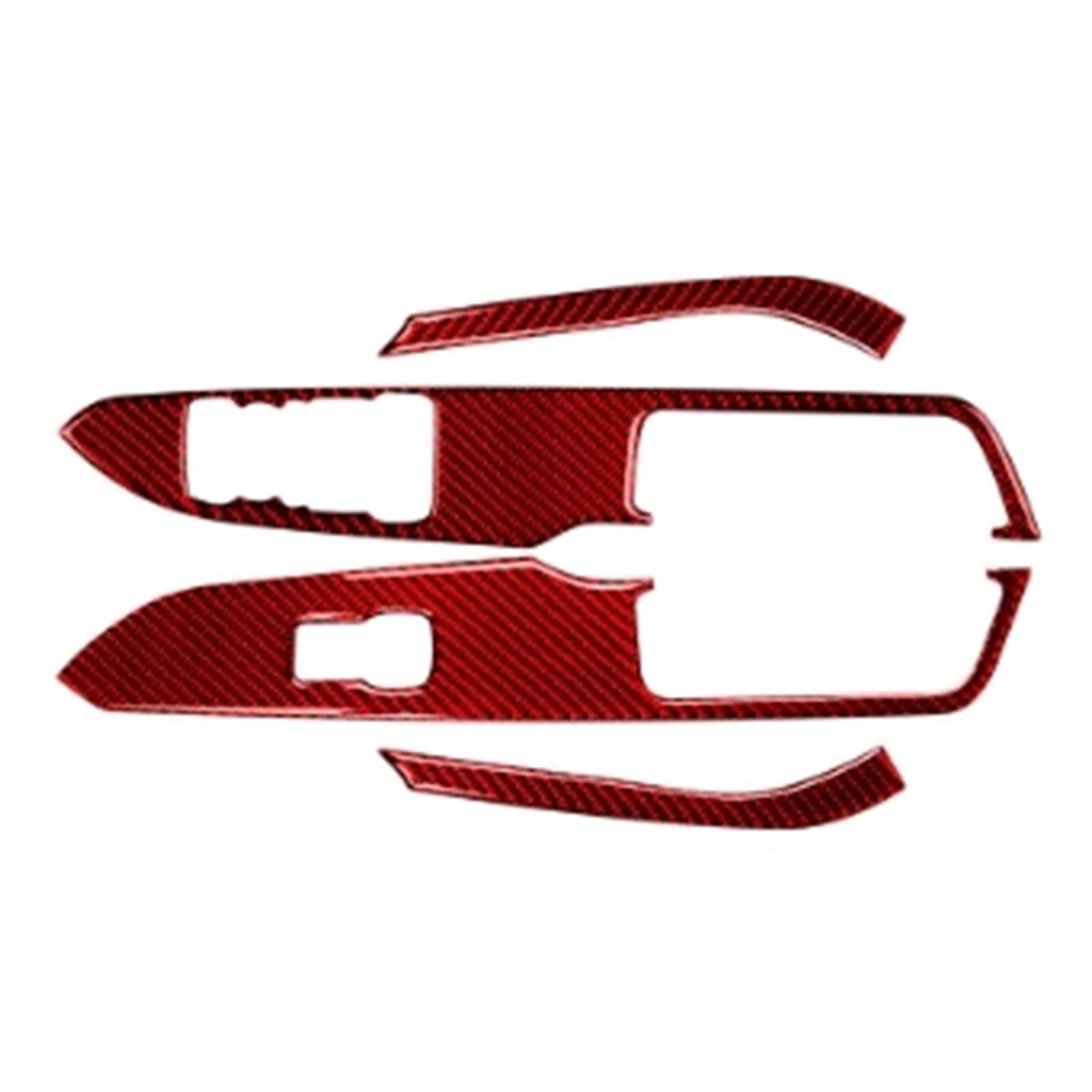 CGBWMB Auto-Innenzubehör Für Ford Für Mustang GT 2015-2021 Auto Windows Heben Schalter Bedienfeld Dekoration Abdeckung Trim Aufkleber Auto Innenverkleidung Streifen(Red(RHD)) von CGBWMB