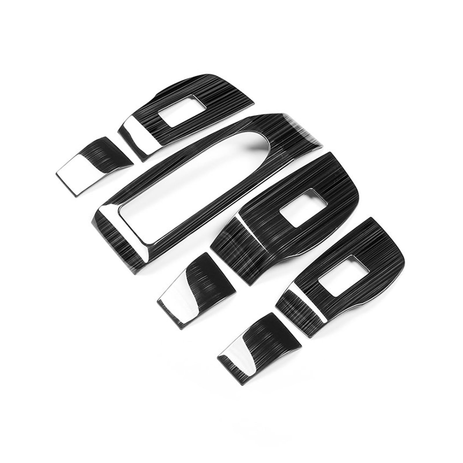 CGBWMB Auto-Innenzubehör Für Mazda 3 2019-2023 Innentür Armlehne Auto Fenster Schalter Einstellen Panel Abdeckung Trim Modifikation Aufkleber Auto Innenverkleidung Streifen(Black Brushed,LHD) von CGBWMB