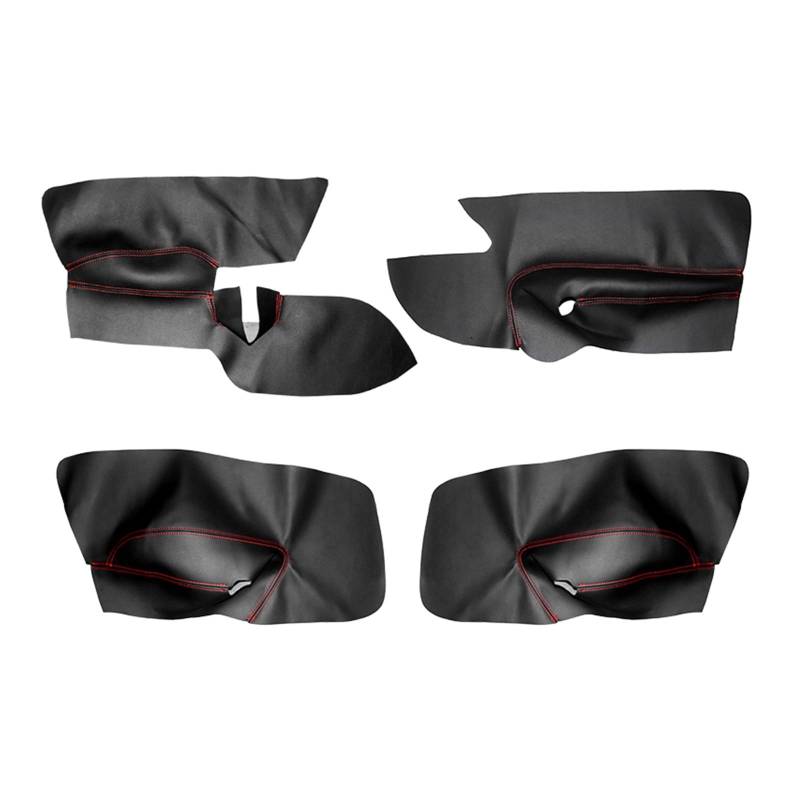 CGBWMB Auto-Innenzubehör Für VW Für Golf 5 Für Jetta 2005-2009 Autotür Armlehne Panel Abdeckung Aufkleber Trim Linkslenker Tür Panel Abdeckung Auto Innenverkleidung Streifen(4Piece Black-red line) von CGBWMB