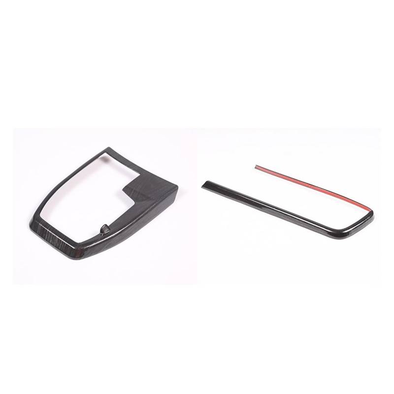 CGBWMB Auto-Innenzubehör Für X1 U11 2023-2024 Auto Mittelarmlehne Box Rahmen Abdeckung Dekoration Auto Innenausstattung Auto Innenverkleidung Streifen(2 Black Wood) von CGBWMB