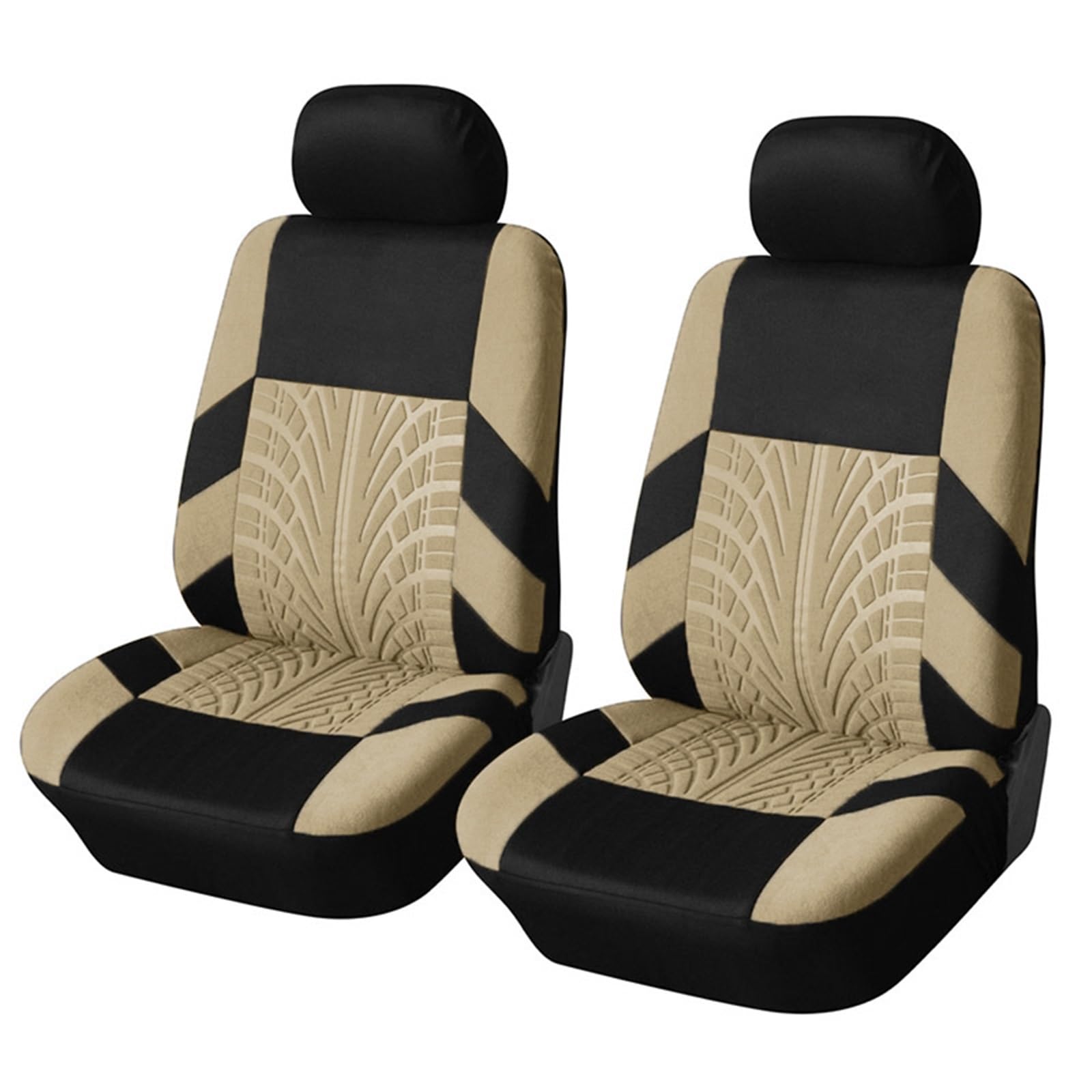 CGBWMB Auto-Sitzbezüge 2/5-teiliges Autositzbezüge-Set Universell Passend Für Die Meisten Autoabdeckungen Mit Reifendetails Geeignet Für Unabhängige Sitzbezüge Autositzbezüge(2PCS BEIGE) von CGBWMB