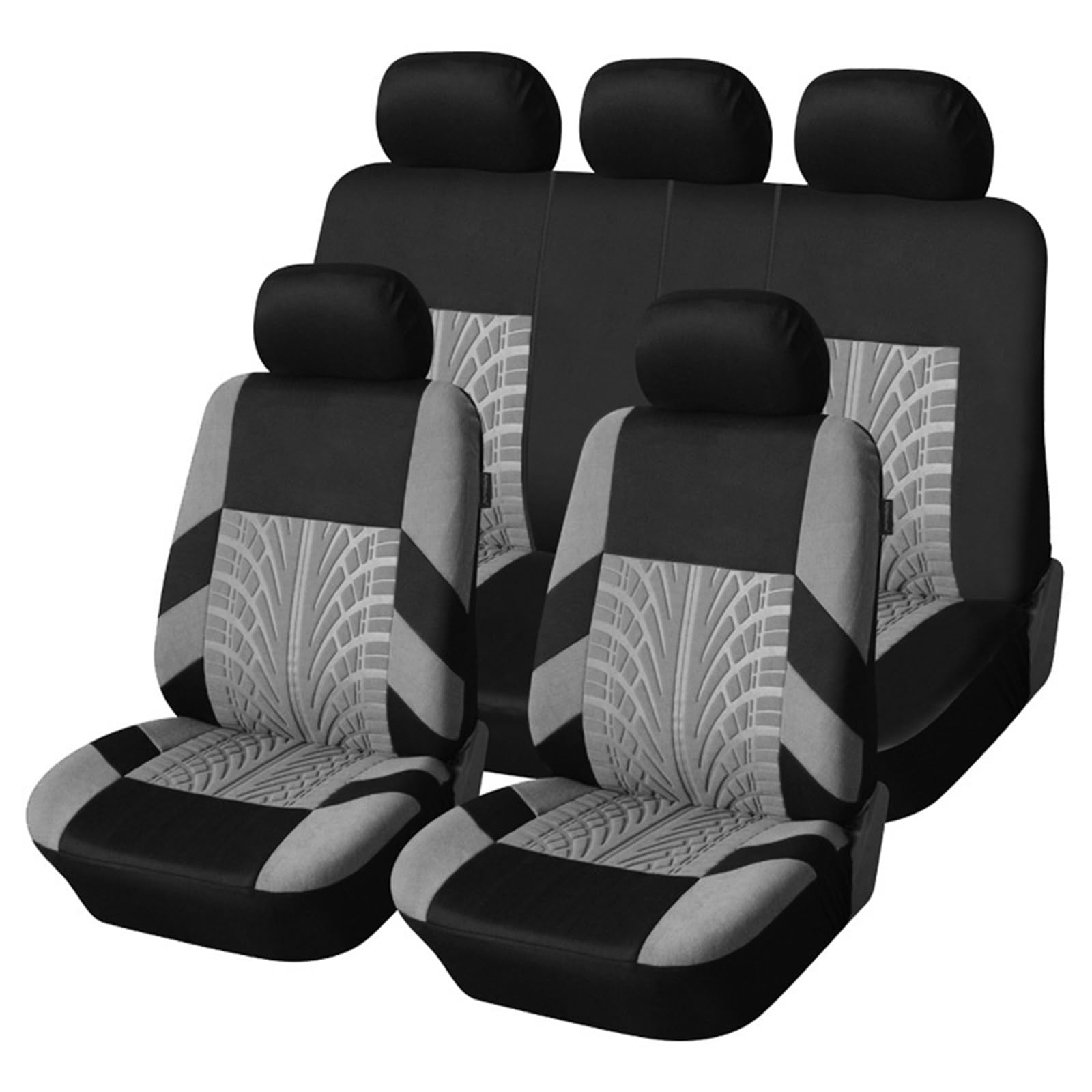CGBWMB Auto-Sitzbezüge 2/5-teiliges Autositzbezüge-Set Universell Passend Für Die Meisten Autoabdeckungen Mit Reifendetails Geeignet Für Unabhängige Sitzbezüge Autositzbezüge(5PCS Gray) von CGBWMB