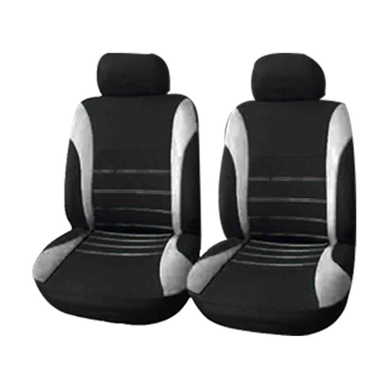 CGBWMB Auto-Sitzbezüge 4 Teile/Satz Auto Sitz Abdeckung Protector Sitz Bequem Staubdicht Kopfstütze Vordersitzbezüge Autositzbezüge(Gray Black) von CGBWMB