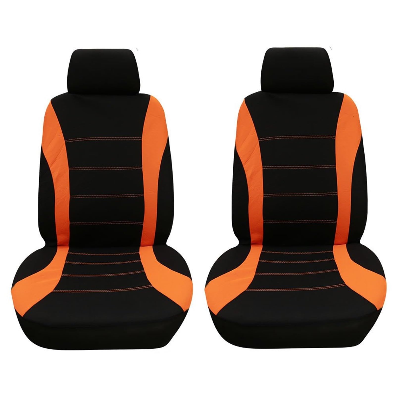 CGBWMB Auto-Sitzbezüge 4 Teile/Satz Auto Sitz Abdeckung Protector Sitz Bequem Staubdicht Kopfstütze Vordersitzbezüge Autositzbezüge(Orange Black) von CGBWMB