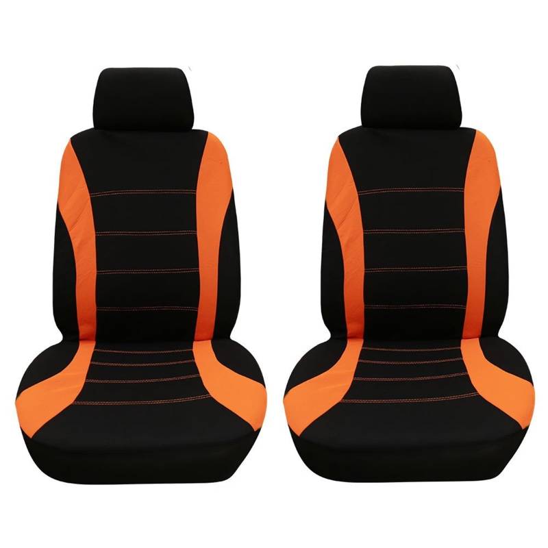 CGBWMB Auto-Sitzbezüge 4 Teile/Satz Auto Sitz Abdeckung Protector Sitz Bequem Staubdicht Kopfstütze Vordersitzbezüge Autositzbezüge(Orange Black) von CGBWMB