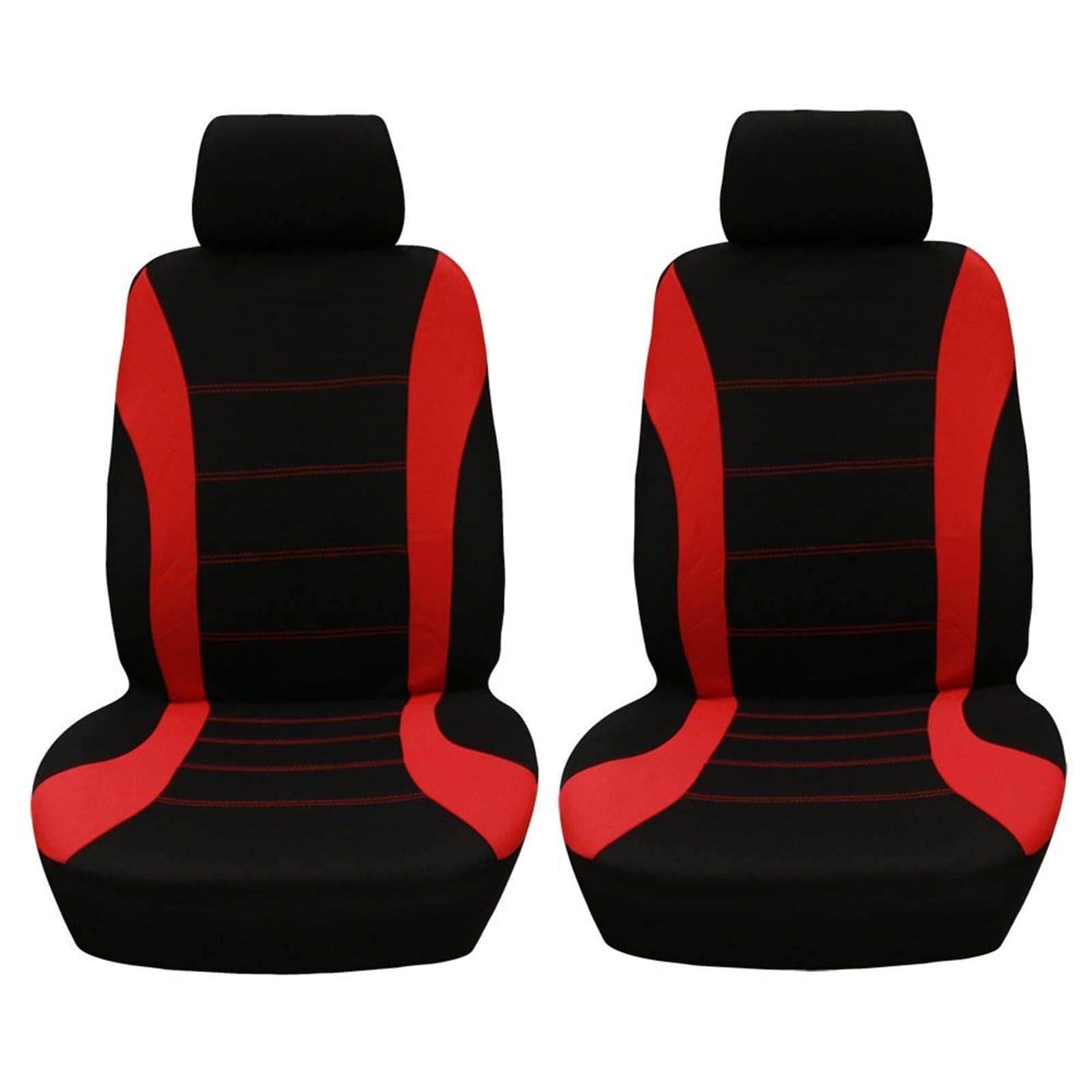 CGBWMB Auto-Sitzbezüge 4 Teile/Satz Auto Sitz Abdeckung Protector Sitz Bequem Staubdicht Kopfstütze Vordersitzbezüge Autositzbezüge(Red Black) von CGBWMB