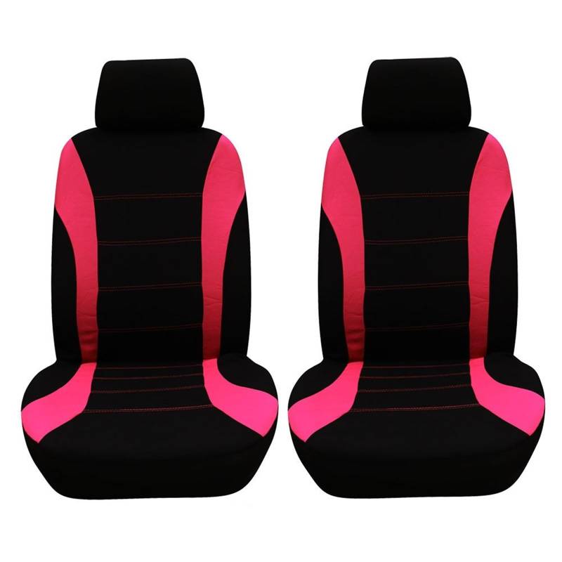 CGBWMB Auto-Sitzbezüge 4 Teile/Satz Auto Sitz Abdeckung Protector Sitz Bequem Staubdicht Kopfstütze Vordersitzbezüge Autositzbezüge(Rose red Black) von CGBWMB