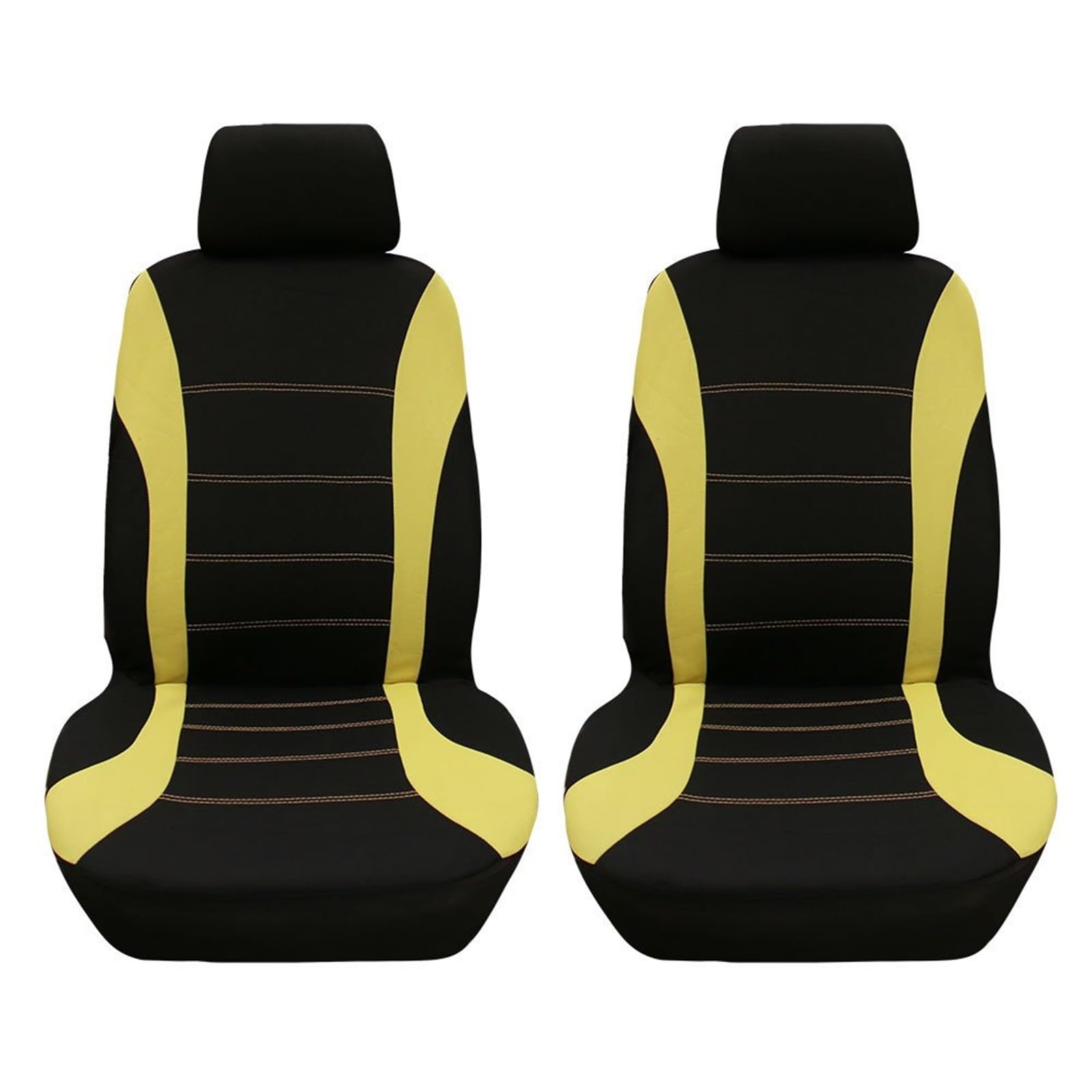 CGBWMB Auto-Sitzbezüge 4 Teile/Satz Auto Sitz Abdeckung Protector Sitz Bequem Staubdicht Kopfstütze Vordersitzbezüge Autositzbezüge(Yellow Black) von CGBWMB