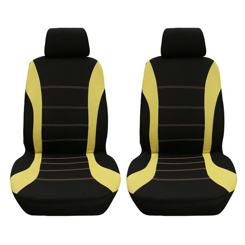 CGBWMB Auto-Sitzbezüge 4 Teile/Satz Auto Sitz Abdeckung Protector Sitz Bequem Staubdicht Kopfstütze Vordersitzbezüge Autositzbezüge(Yellow Black) von CGBWMB