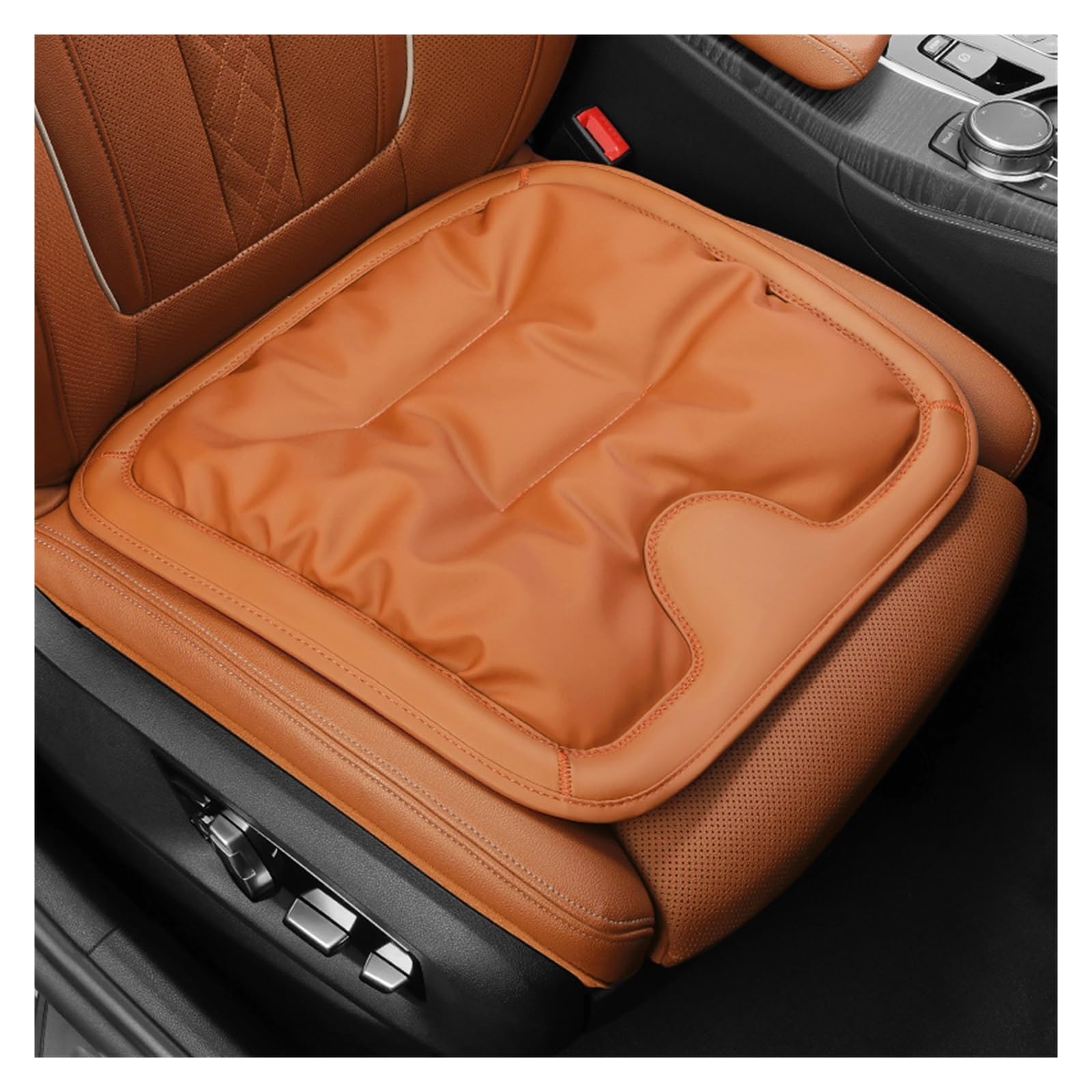 CGBWMB Auto-Sitzbezüge Autositz-Komfortkissen, Leder, Winter, einteilig, spezielles einteiliges Vordersitzkissen Autositzbezüge(Car orange) von CGBWMB