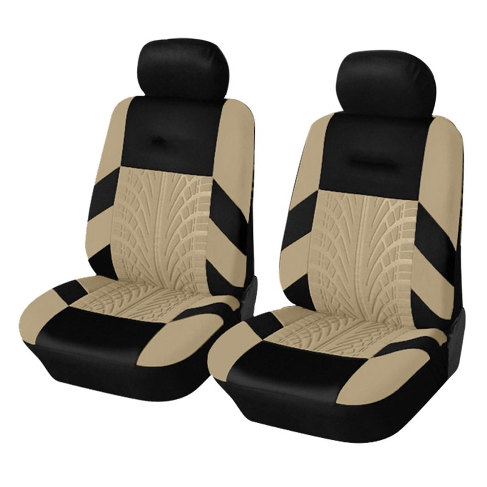 CGBWMB Auto-Sitzbezüge Autositzbezüge-Set Universell Passend Für Die Meisten Autos Bezüge Mit Reifenspur-Detail-Styling Autositzschutz Autositzbezüge(Beige 2 Pieces) von CGBWMB