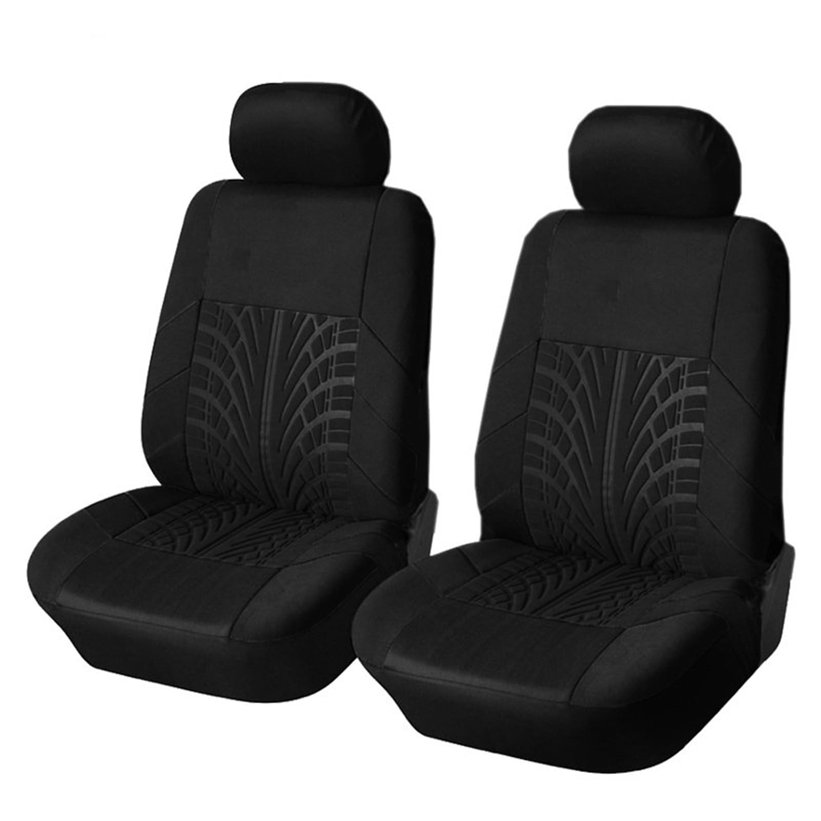 CGBWMB Auto-Sitzbezüge Autositzbezüge-Set Universell Passend Für Die Meisten Autos Bezüge Mit Reifenspur-Detail-Styling Autositzschutz Autositzbezüge(Black 2 Pieces) von CGBWMB